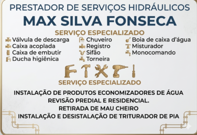 Max S. Fonseca Serviços Hidráulicos - Bombeiro Encanador
