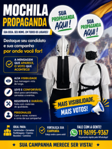 Mochila Propaganda Eleições 2026 Candidato Político