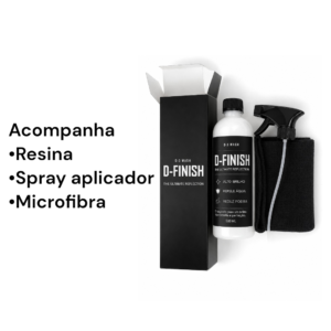 D-FINISH - Resina Líquida Automotiva (Cera Líquida) Alto Brilho - Reduz Poeira - Brilho Espelhado