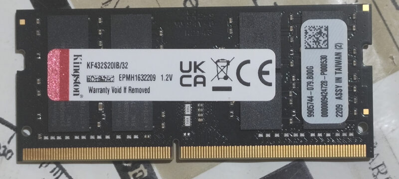 Memórias de 32gb 1 x 32gb Sodimm Ddr4 3200mhz Kingston Fury Impacts Serve para Mac