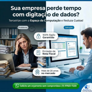 Sua empresa gasta tempo com digitação de dados? Terceirize e reduza custos operacionais!