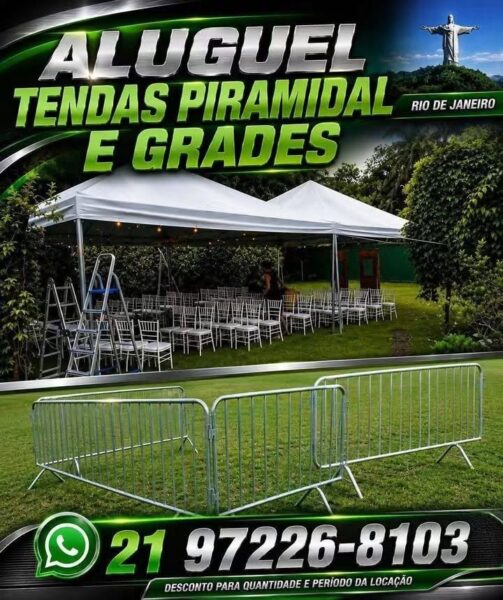 21 972268103 grades de isolamento vendas e locações, tendas piramidal Rio de Janeiro, Niteroi, Baixada, Costa verde e outros