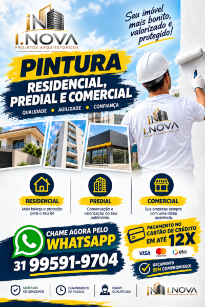 Pintura Residencial, Predial e Comercial em BH - Pague em até 12x
