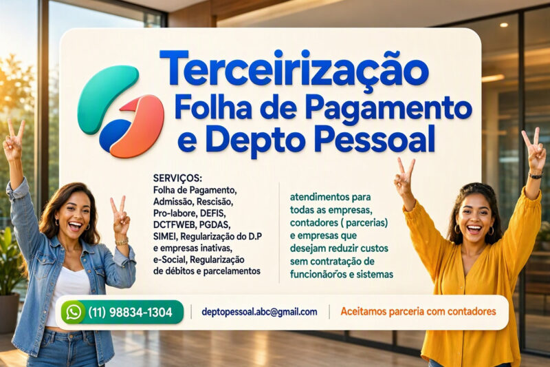 TERCEIRIZAÇÃO DEPARTAMENTO PESSOAL - TOTAL