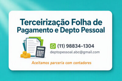 TERCEIRIZAÇÃO FOLHA DE PAGAMENTO E DEPTO PESSOAL
