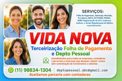 TERCEIRIZAÇÃO FOLHA DE PAGAMENTO E DEPTO PESSOAL